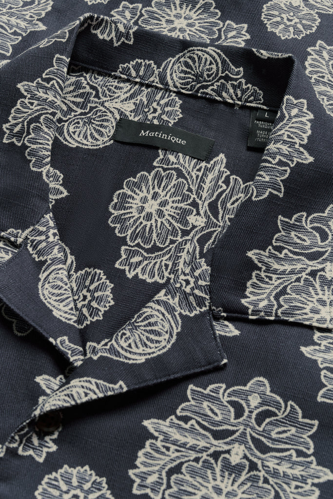 Matinique® Klampo Luxury Revere Collar Shirt/Dark Navy - SS25 SALE