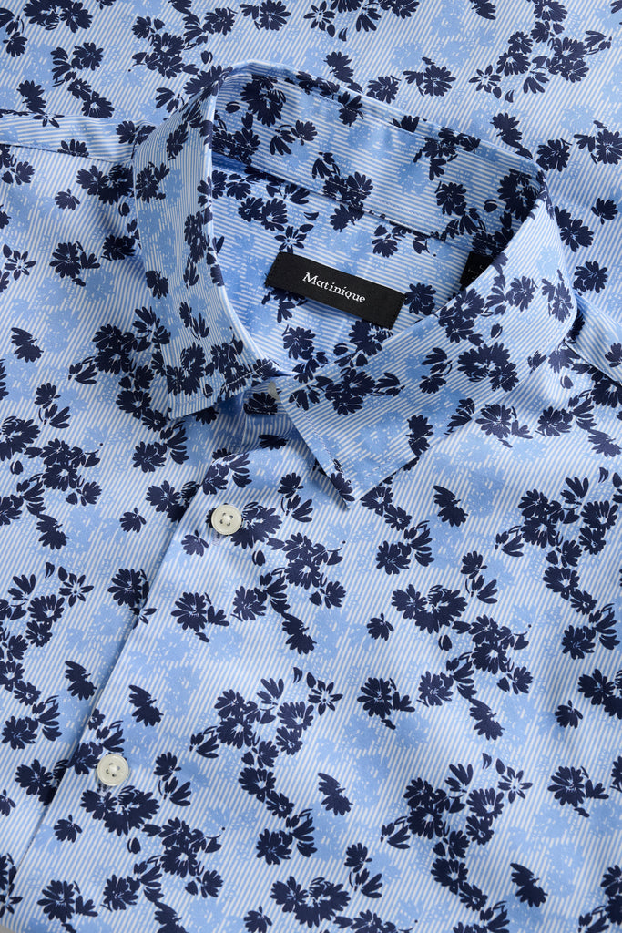 Matinique® Trostol Summer Print S/S Shirt/Chambray Blue - New SS25