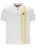 FILA® DARIO Zipped Striped Polo Shirt/Gardenia/Raffia - New AW25