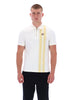 FILA® DARIO Zipped Striped Polo Shirt/Gardenia/Raffia - New AW25