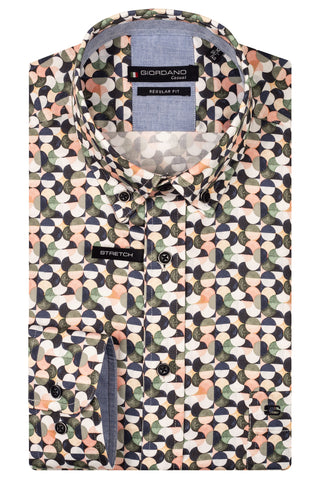 GIORDANO Regular Fit Unique Print Shirt/Ivy - New SS25