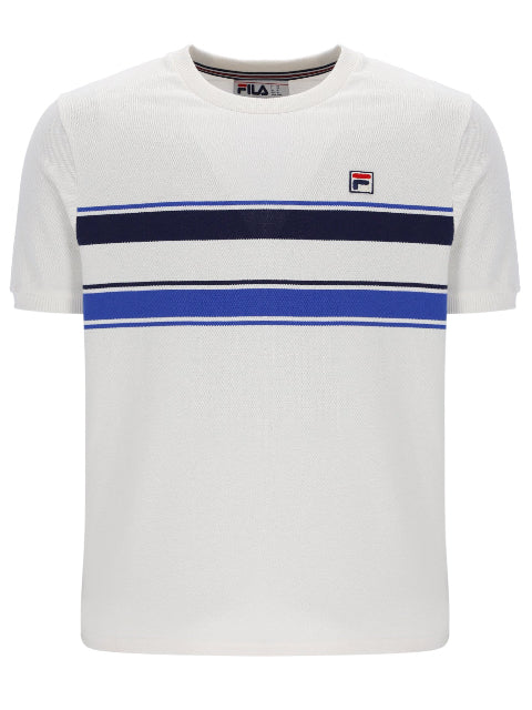 FILA® IGGY Yarn Dye Striped T-Shirt/Gardenia/Blue/Navy - New AW25