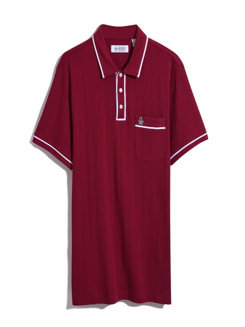 Original Penguin® Drop Needle Polo Shirt/Red Dahlia - New AW23