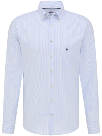 FYNCH HATTON® Classic Oxford Hairline Stripe Shirt/Light Blue - New AW23