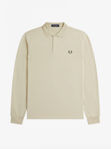Fred Perry L/S Plain Shirt/Oatmeal - CORE SS24