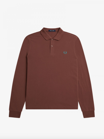 Fred Perry L/S Plain Shirt/Whiskey Brown - CORE SS24