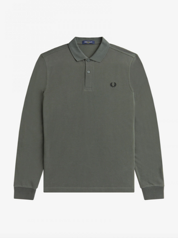 Fred Perry L/S Plain Shirt/Field Green - SS24 SALE