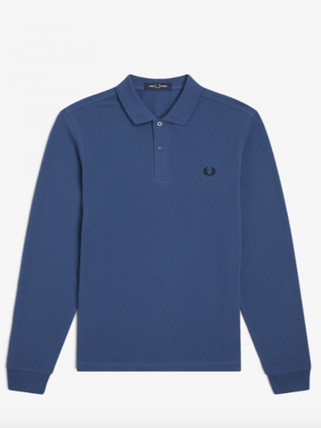 Fred Perry L/S Plain Shirt/Midnight Blue - CORE SS24