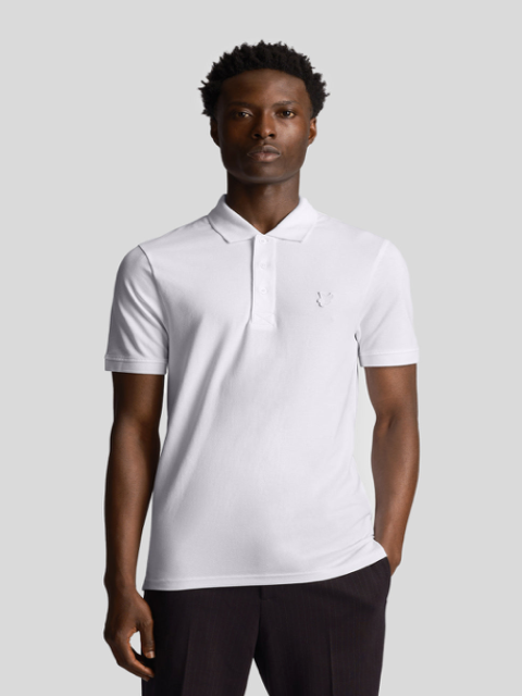 Lyle & Scott Tonal Superfine Polo Shirt/White - CORE AW25