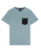 Lyle & Scott Contrast Pocket T-Shirt/Slate Blue - New SS24