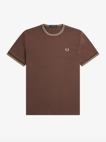 Fred Perry Twin Tipped T-Shirt/Brick/Warm Grey U85 - New SS24