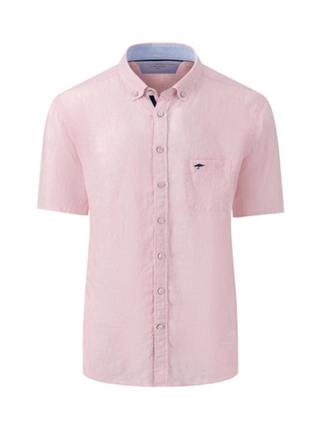 FYNCH HATTON® Premium Linen S/S Shirt/Blush - SS24 SALE
