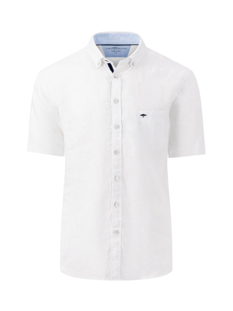 FYNCH HATTON® Premium Linen S/S Shirt/White - SS25 SALE