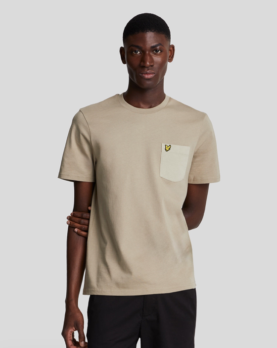 Lyle & Scott Golden Eagle Tonal Pocket T-Shirt/Sage - New AW24