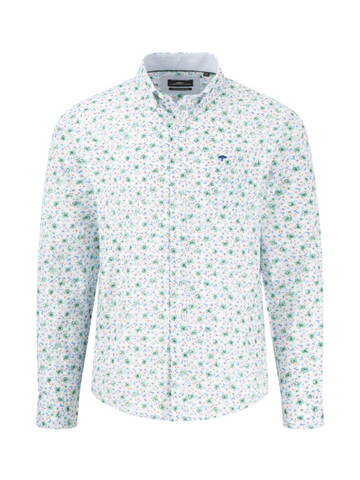 FYNCH HATTON® Premium Flower Print Shirt/Turf Green - SS25 SALE