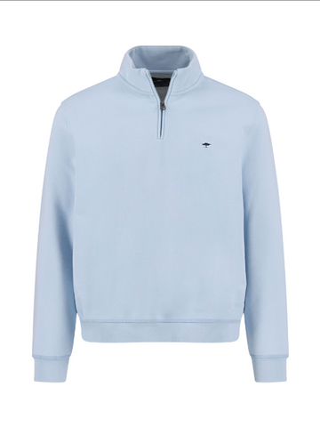 FYNCH HATTON® Troyer 1/4 Zip Jersey Sweat/Berlin Blue - SS25 SALE