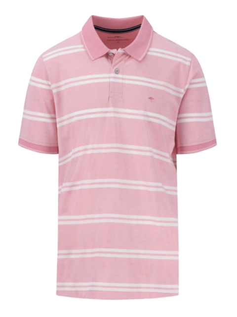 FYNCH HATTON® Casual Fit 2-Tone Striped Polo Shirt/Sorbet - SS25 SALE