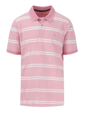 FYNCH HATTON® Casual Fit 2-Tone Striped Polo Shirt/Sorbet - SS25 SALE