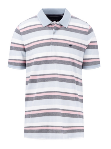 FYNCH HATTON® Casual Fit 2-Tone Multi Striped Polo Shirt/Breeze - SS25 SALE