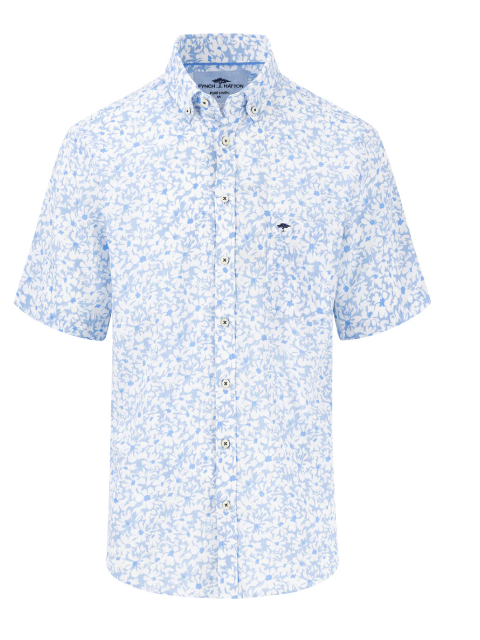 FYNCH HATTON® Premium Check Halbbar Linen S/S Shirt/Summer Breeze - SS25 SALE