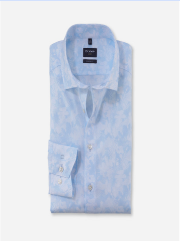 OLYMP® LUXOR Modern Fit Soft Print Shirt/Light Blue - New SS25