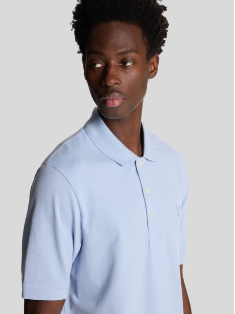 Lyle & Scott Tonal Superfine Polo Shirt/Brunnera Blue - New HS25