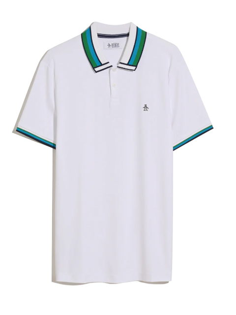 Original Penguin® Interlock Tipped Polo Shirt/Bright White - New HS25