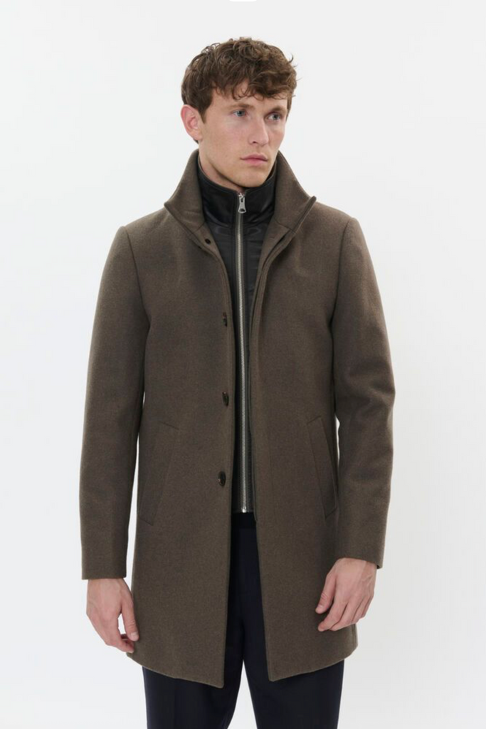 Matinique® Harvey N Classic Wool Coat/Brindle - New AW25