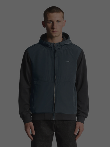 Lyle & Scott Reframed Hybrid Hoodie/Dark Navy - New AW25