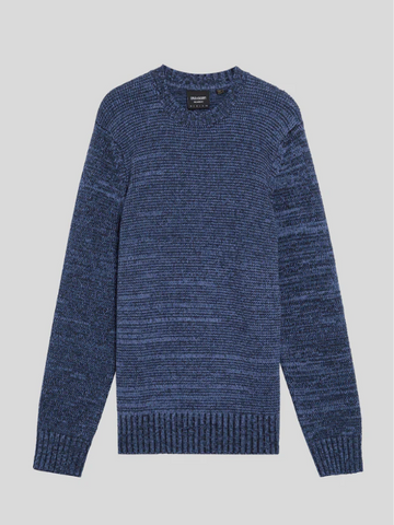 Lyle & Scott Knitted Marl Crew Neck Jumper/Dark Navy Marl - New AW25