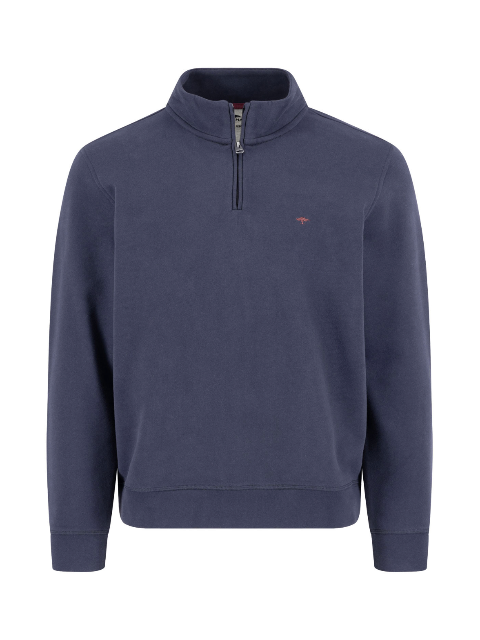 FYNCH HATTON® Troyer 1/4 Zip Sweat Top/Neu Bleu - New AW25
