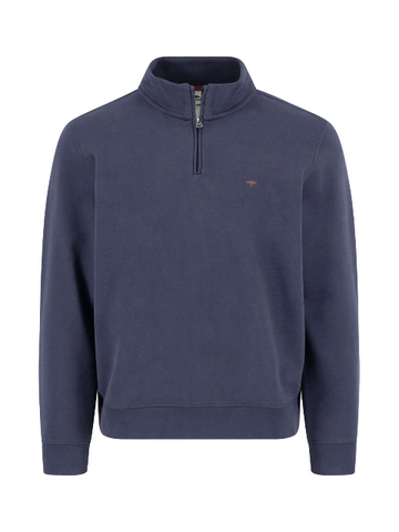 FYNCH HATTON® Troyer 1/4 Zip Sweat Top/Neu Bleu - New AW25