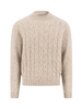 FYNCH HATTON® Luxury Wool Blend Cable Donegal Jumper/Oatmeal Marl - New AW25