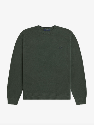 Fred Perry Pique Stitch Jumper/Court Green - New AW25