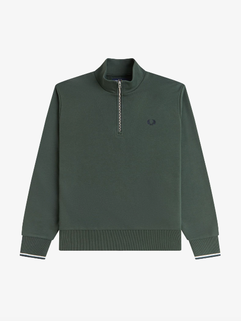Fred Perry Half Zip Sweat Shirt/Court Green - New AW25