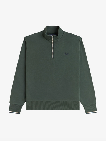Fred Perry Half Zip Sweat Shirt/Court Green - New AW25