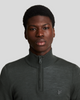 Lyle & Scott® Tonal Eagle Merino 1/4 Zip Jumper/Gunmetal - New AW24
