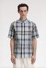 Fred Perry Madras Check SS Shirt/Light Smoke - SS25 SALE