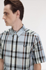 Fred Perry Madras Check SS Shirt/Light Smoke - SS25 SALE