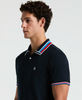 Original Penguin® Interlock Tipped Polo Shirt/Dark Sapphire - New HS25