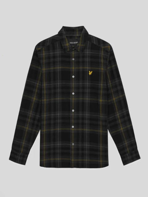 Lyle & Scott Tartan Corduroy Shirt/Jet Black - New AW25
