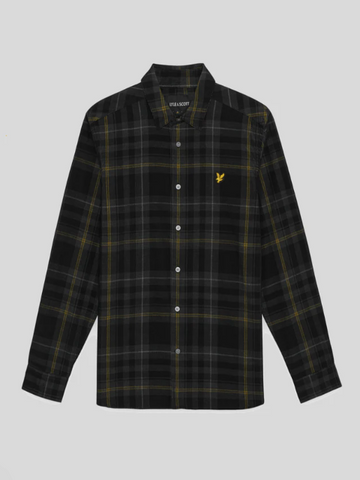 Lyle & Scott Tartan Corduroy Shirt/Jet Black - New AW25