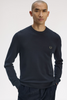 Fred Perry Pique Stitch Jumper/Navy - New AW25