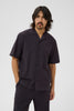 Matinique® Klampo 73 S/S Self Stripe Shirt/Washed Black - SS26