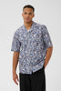 Matinique® Klampo S/S Revere Collar Floral Shirt/Chambray Blue - SS26