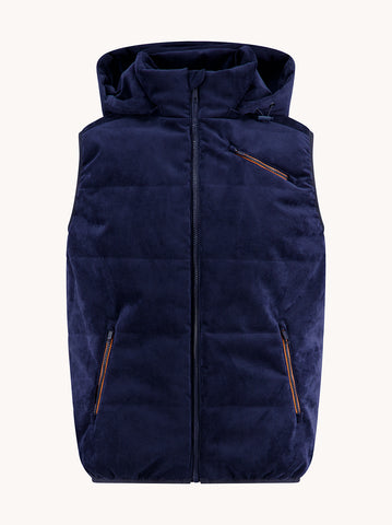 A FISH NAMED FRED HOODED BODYWARMER RIB/NAVY - NEW AW25