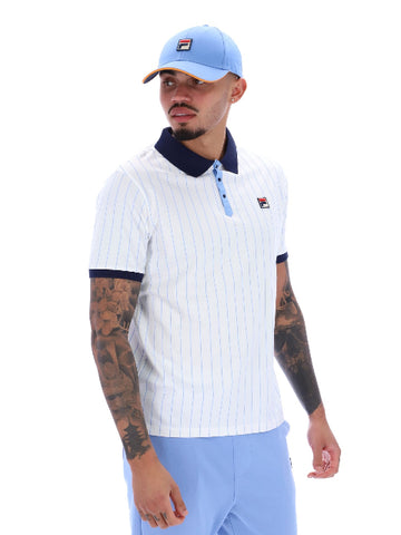FILA® BORG BB1 Polo Shirt/White/Fila Navy/Vista Blue - New SS25