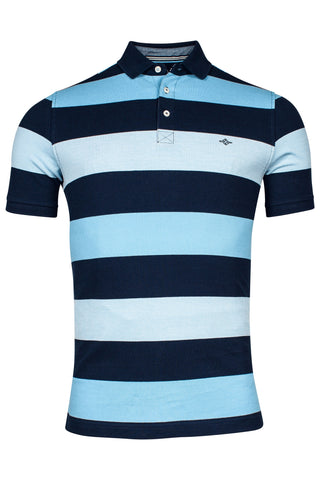 Baileys Casual Stripe Oxford Polo Shirt/Ice/Turquoise/Navy - New SS24