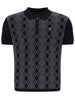 FILA® GOLD CASTELLO Jacquard Zip Knitted Polo/Black - SS26