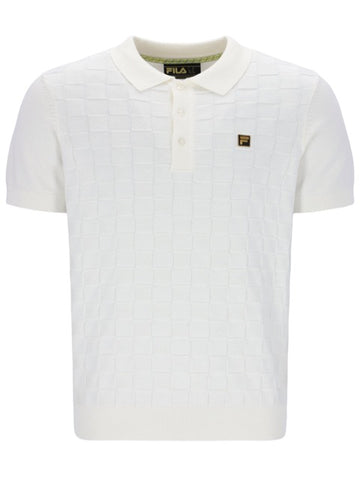FILA® GOLD LUCIAN Square Knitted Polo Shirt/Blanc De Blanc - New SS24